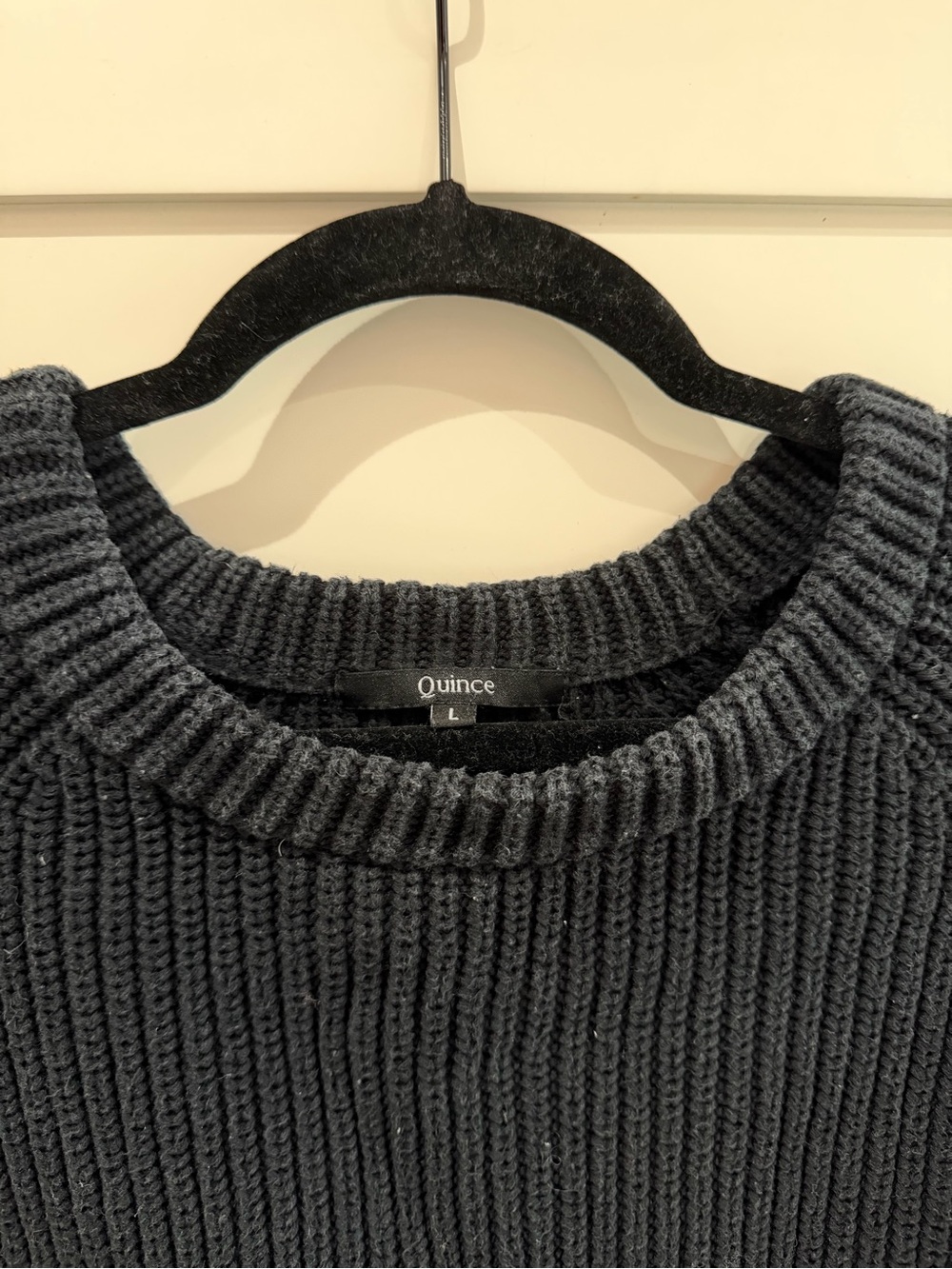 Classic Rib-Knit Crewneck Sweater - black - Picture 2 of 3